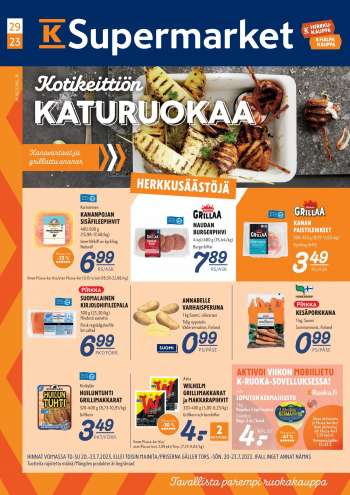 K-Supermarket tarjoukset  - 20.07.2023 - 23.07.2023.