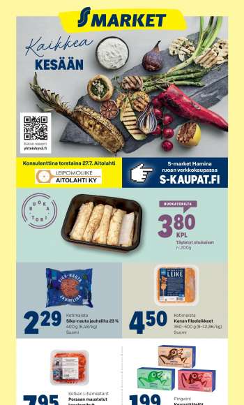S-market tarjoukset  - 26.07.2023 - 30.07.2023.