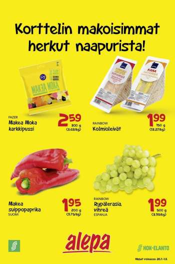 Alepa tarjoukset  - 26.07.2023 - 01.08.2023.