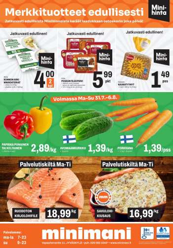 Minimani tarjoukset  - 31.07.2023 - 06.08.2023.