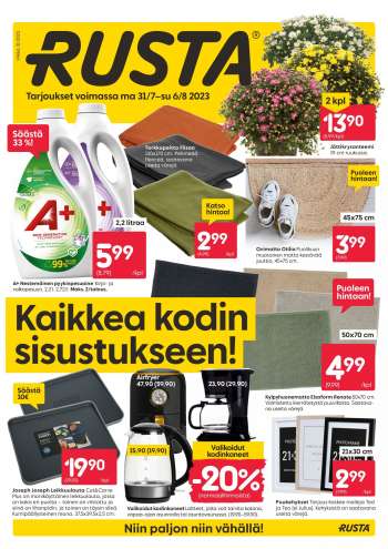 Rusta tarjoukset  - 31.07.2023 - 06.08.2023.