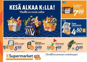 K-Supermarket tarjoukset  - 31.07.2023 - 02.08.2023.