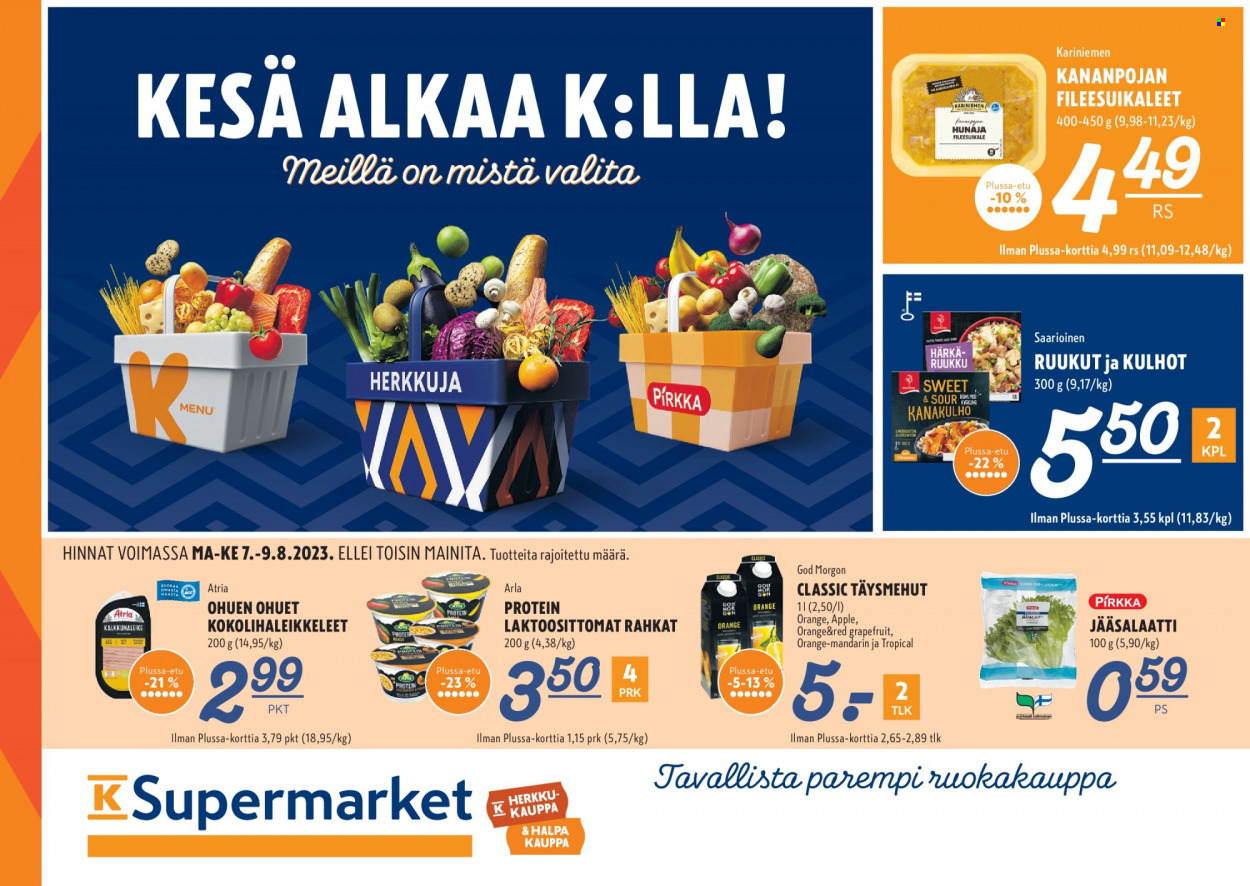 K-Supermarket tarjoukset - 07.08.2023 - 09.08.2023. Sivu 1
