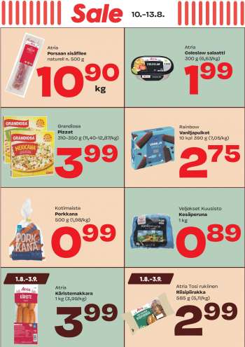 Sale tarjoukset  - 10.08.2023 - 13.08.2023.