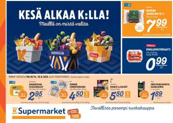 K-Supermarket tarjoukset  - 14.08.2023 - 16.08.2023.