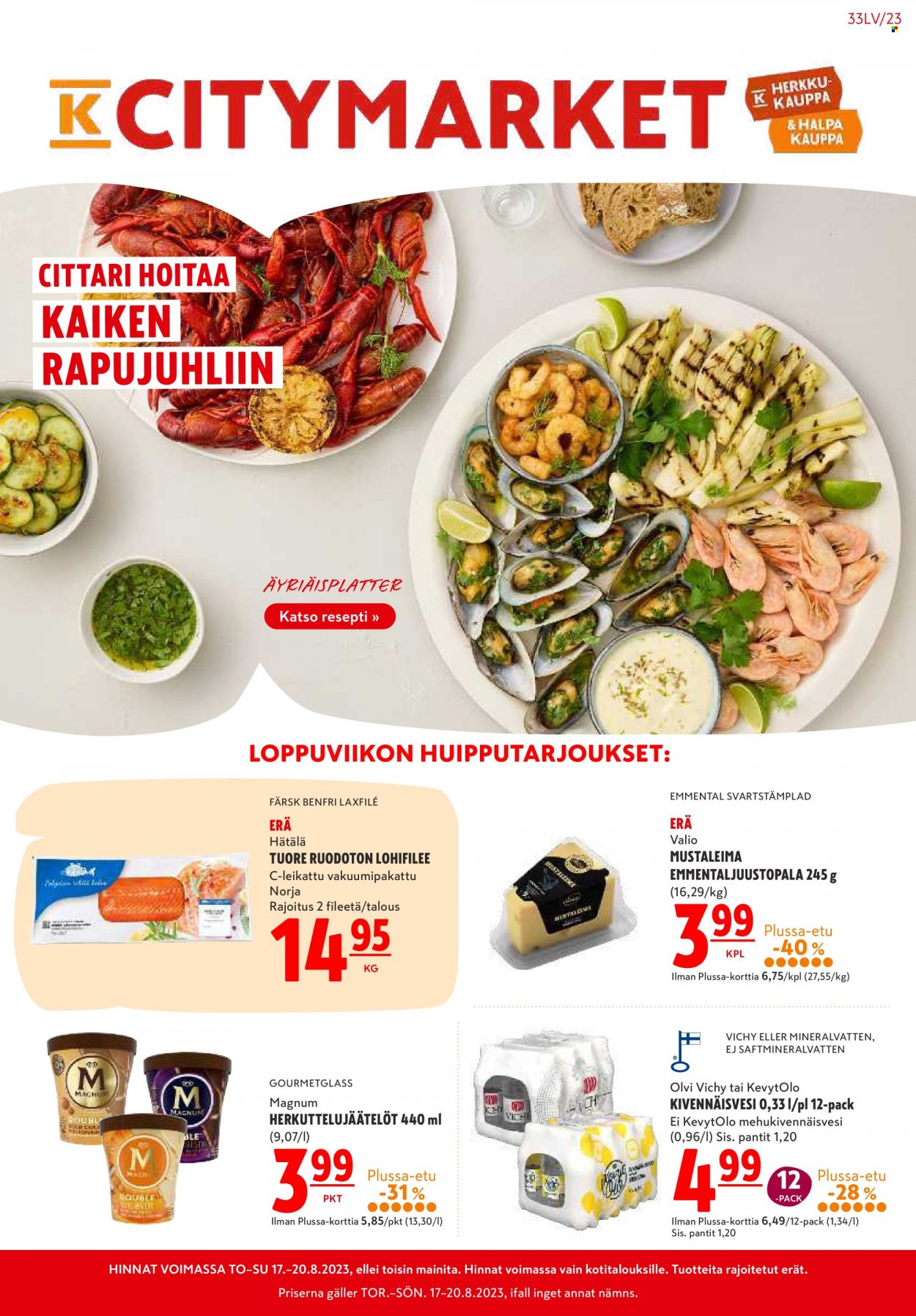 K-citymarket tarjoukset - 17.08.2023 - 23.08.2023. Sivu 1