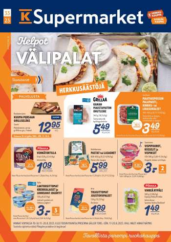 K-Supermarket tarjoukset  - 17.08.2023 - 20.08.2023.