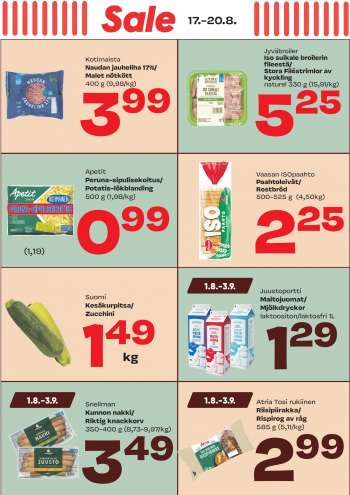 Sale tarjoukset  - 17.08.2023 - 20.08.2023.