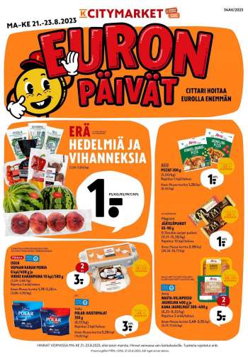 K-citymarket tarjoukset  - 21.08.2023 - 27.08.2023.