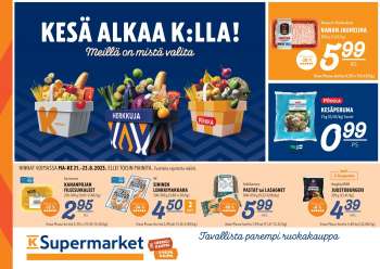 K-Supermarket tarjoukset  - 21.08.2023 - 23.08.2023.