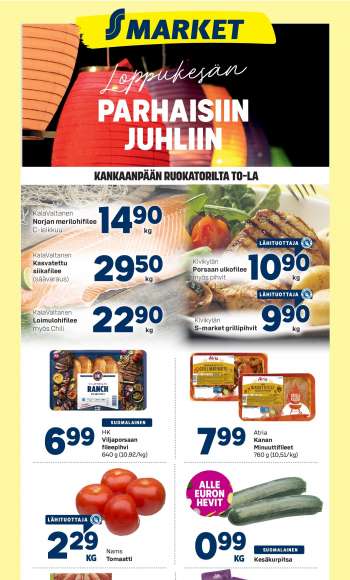 S-market tarjoukset  - 24.08.2023 - 27.08.2023.