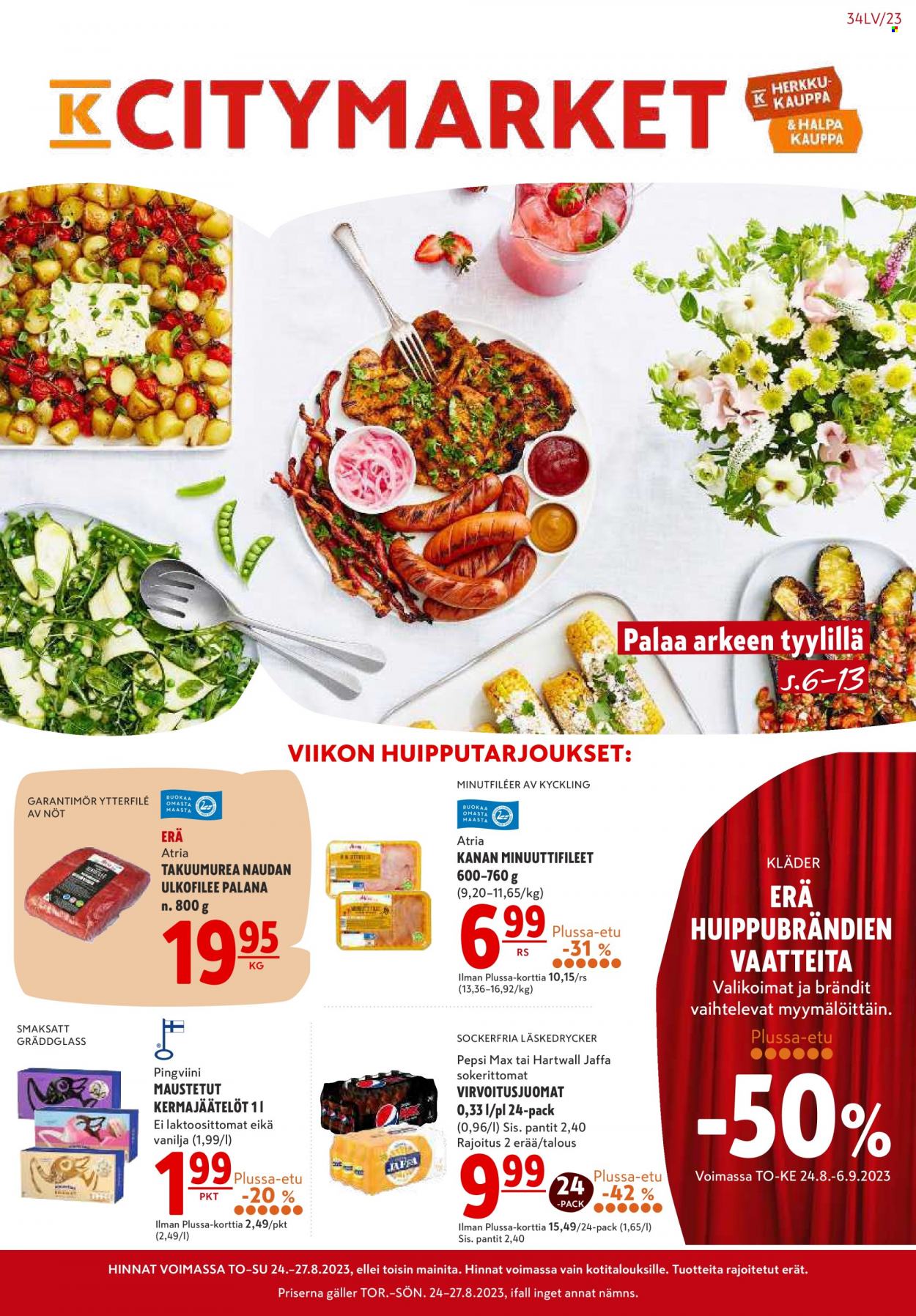 K-citymarket tarjoukset - 24.08.2023 - 06.09.2023. Sivu 1