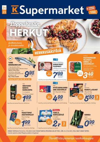 K-Supermarket tarjoukset  - 24.08.2023 - 27.08.2023.