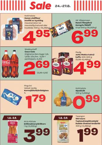 Sale tarjoukset  - 24.08.2023 - 27.08.2023.