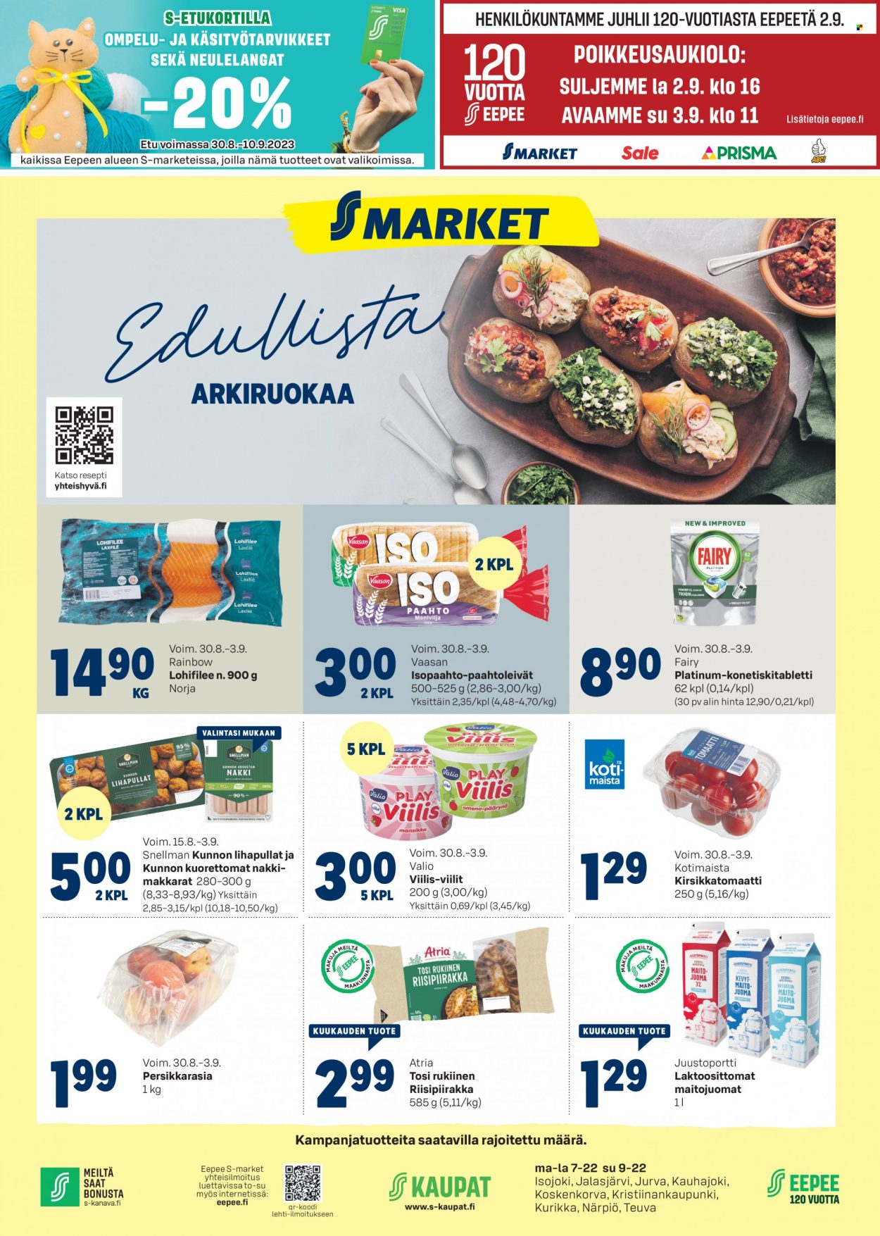 S-market tarjoukset - 30.08.2023 - 03.09.2023. Sivu 1