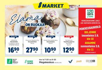 S-market tarjoukset  - 30.08.2023 - 03.09.2023.