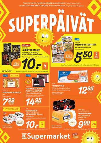K-Supermarket tarjoukset  - 31.08.2023 - 03.09.2023.