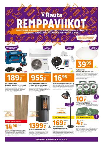 K-Rauta tarjoukset  - 28.08.2023 - 12.09.2023.