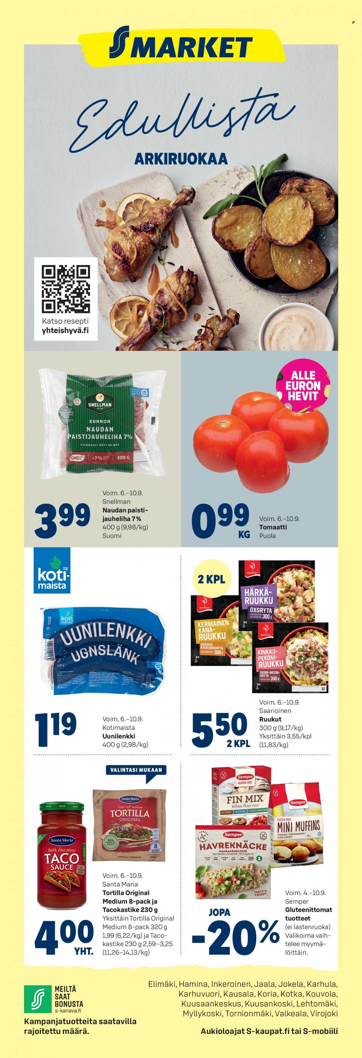 S-market tarjoukset - 06.09.2023 - 10.09.2023. Sivu 1