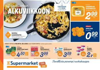 K-Supermarket tarjoukset  - 18.09.2023 - 20.09.2023.