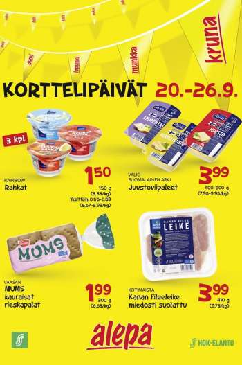 Alepa tarjoukset  - 20.09.2023 - 26.09.2023.