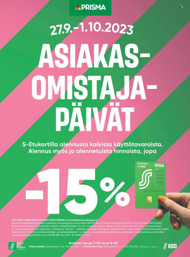 Prisma tarjoukset - 27.09.2023 - 01.10.2023. Sivu 1