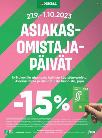 Prisma tarjoukset  - 27.09.2023 - 01.10.2023.