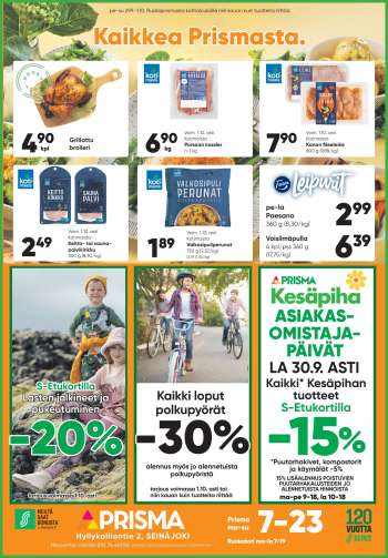 Prisma tarjoukset  - 29.09.2023 - 01.10.2023.