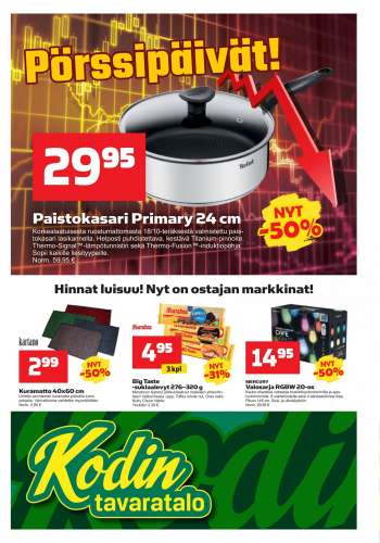 Kodintavaratalo tarjoukset  - 02.10.2023 - 11.10.2023.