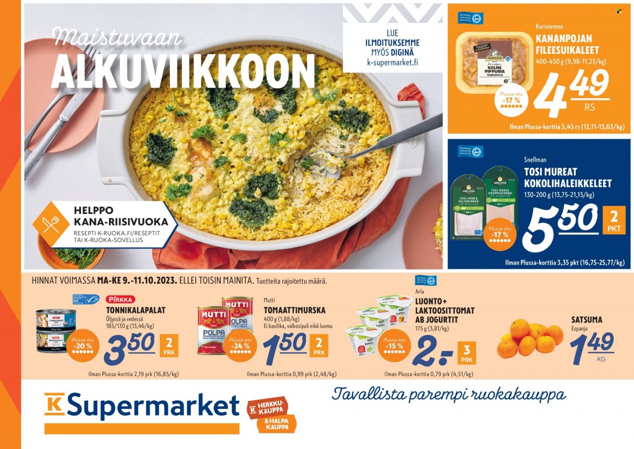 K-Supermarket tarjoukset - 09.10.2023 - 11.10.2023. Sivu 1