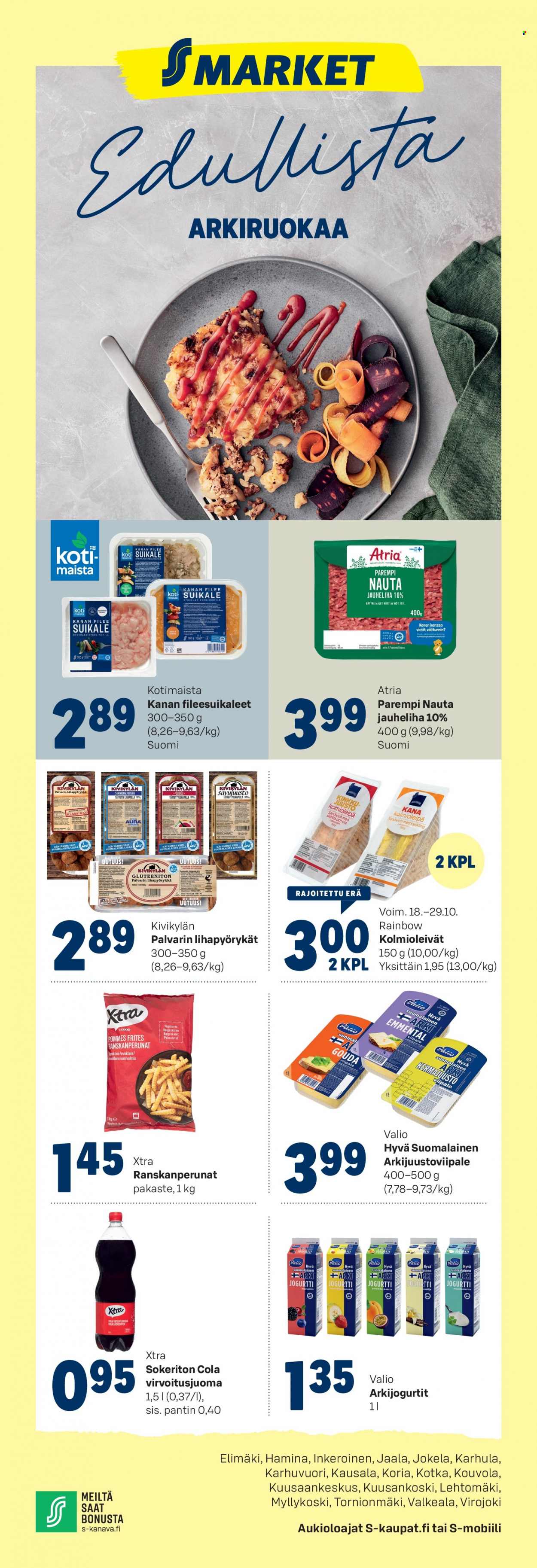 S-market tarjoukset - 18.10.2023 - 22.10.2023. Sivu 1