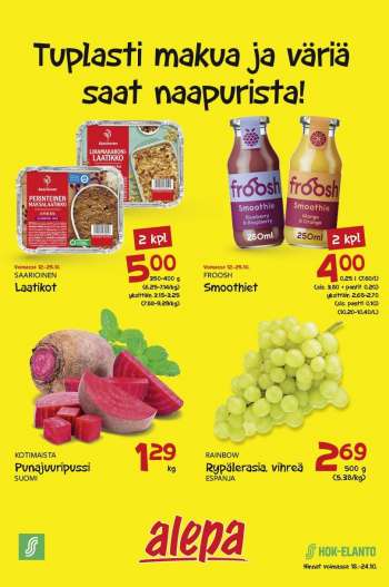 Alepa tarjoukset  - 18.10.2023 - 24.10.2023.