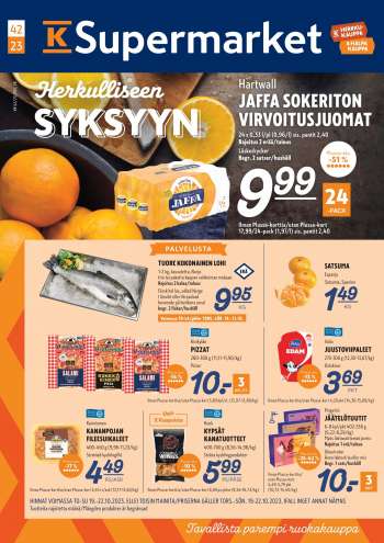 K-Supermarket tarjoukset  - 19.10.2023 - 22.10.2023.