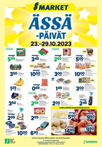 S-market tarjoukset  - 23.10.2023 - 29.10.2023.