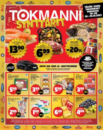 Tokmanni tarjoukset  - 26.10.2023 - 29.10.2023.