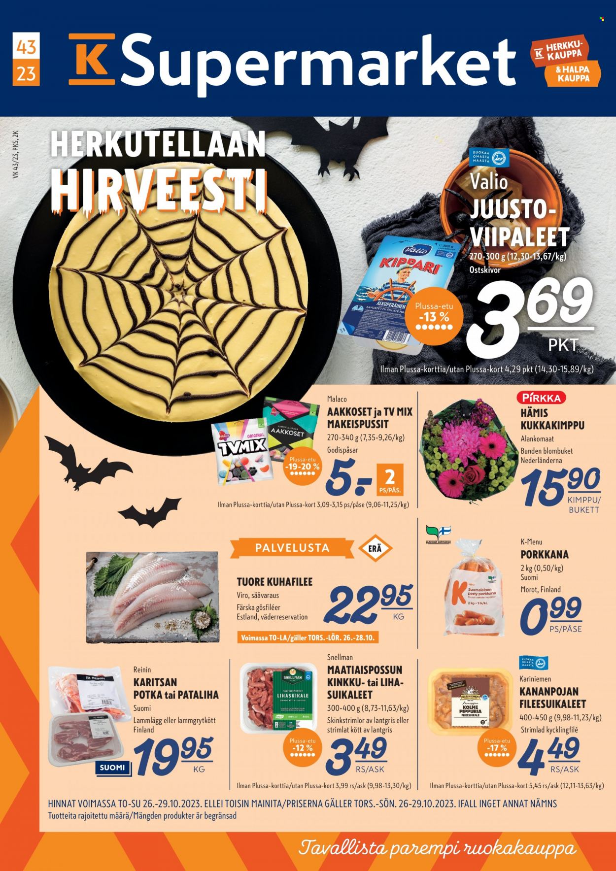 K-Supermarket tarjoukset - 26.10.2023 - 29.10.2023. Sivu 1