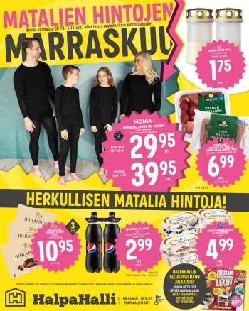 HalpaHalli tarjoukset  - 30.10.2023 - 05.11.2023.