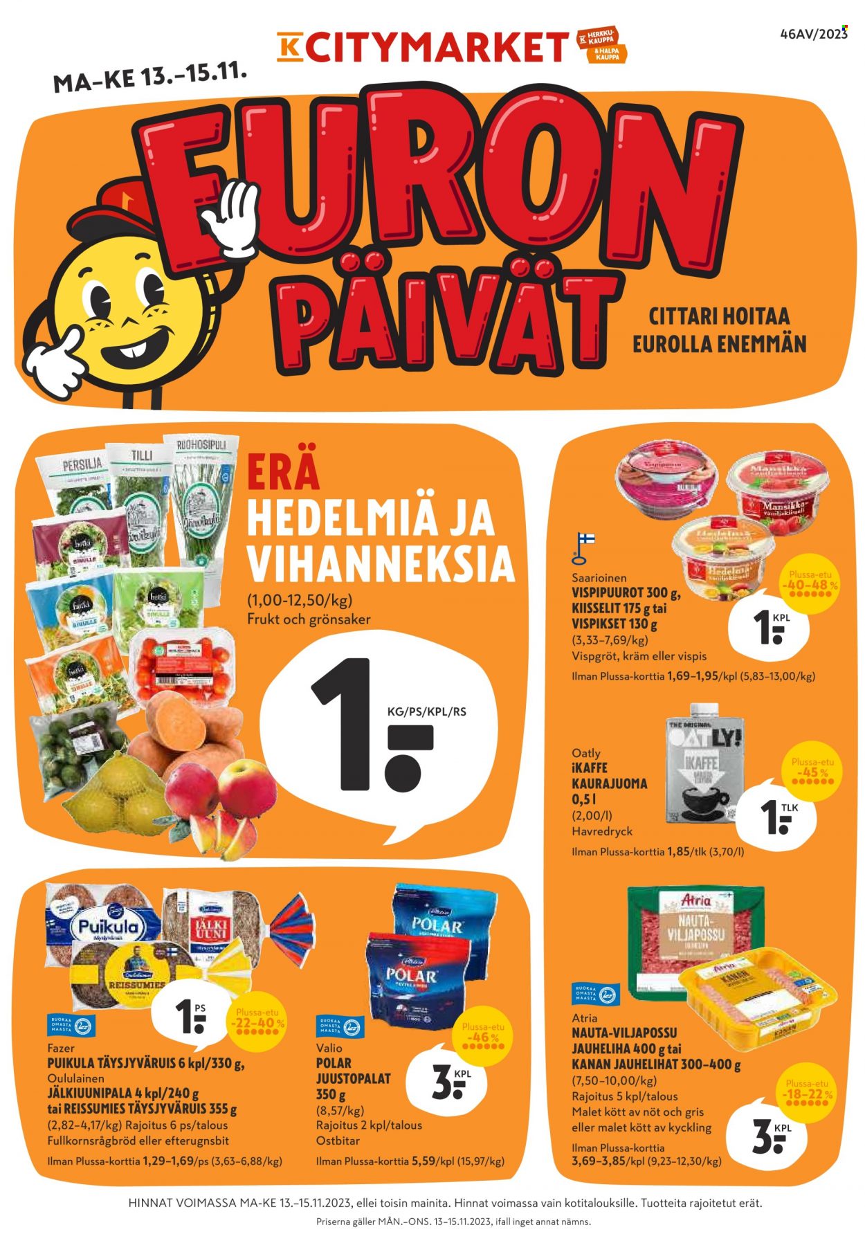 K-citymarket tarjoukset - 13.11.2023 - 19.11.2023. Sivu 1