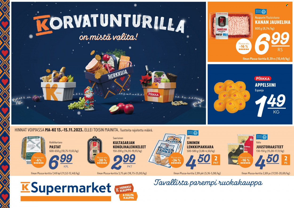 K-Supermarket tarjoukset - 13.11.2023 - 15.11.2023. Sivu 1