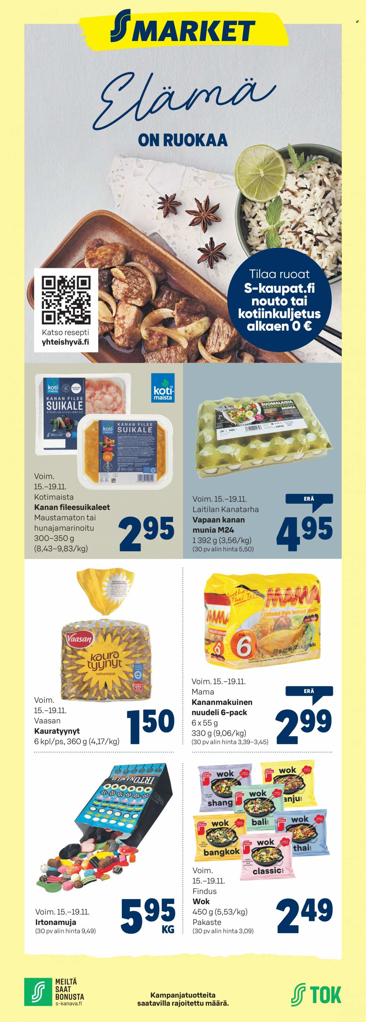 S-market tarjoukset - 15.11.2023 - 19.11.2023. Sivu 1