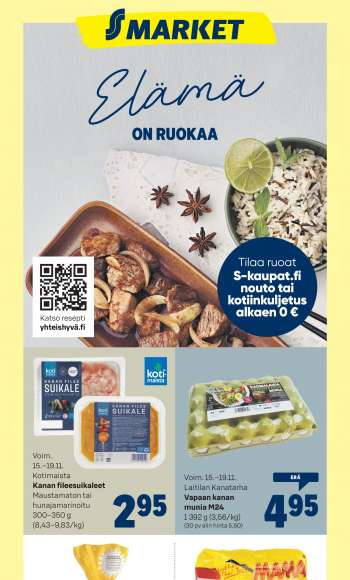 S-market tarjoukset  - 15.11.2023 - 19.11.2023.