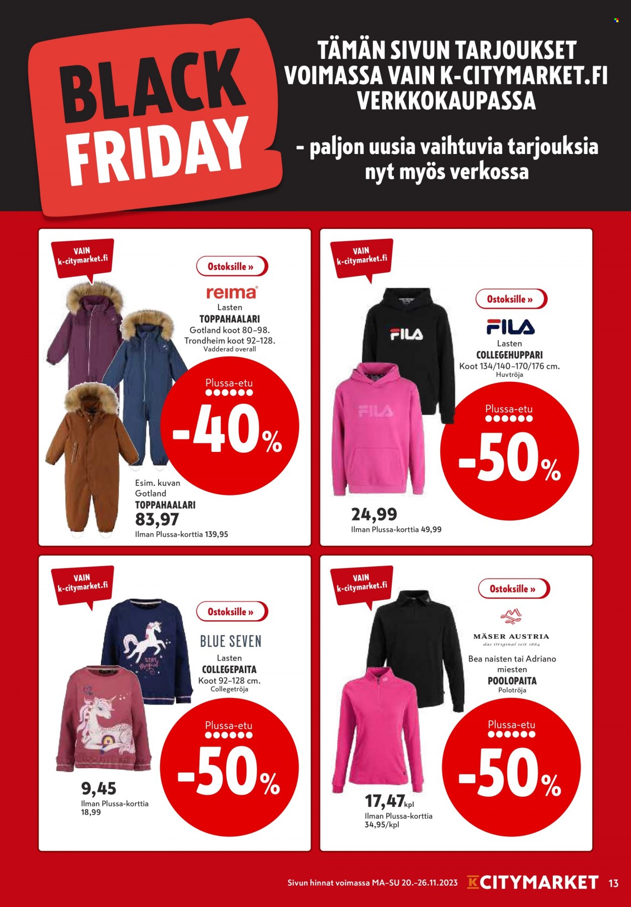 K-citymarket tarjoukset - 20.11.2023 - 26.11.2023. Sivu 13
