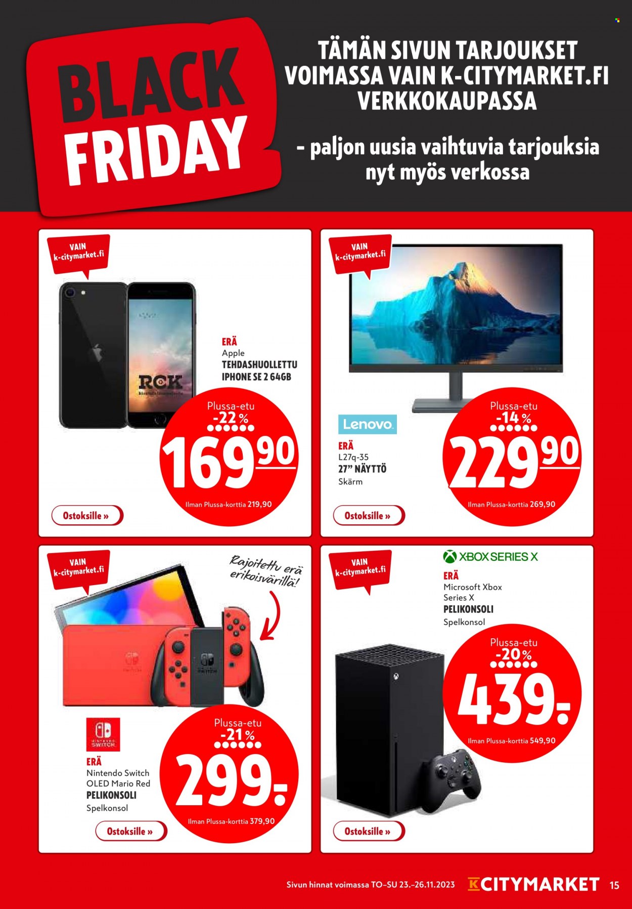 K-citymarket tarjoukset - 23.11.2023 - 26.11.2023. Sivu 15