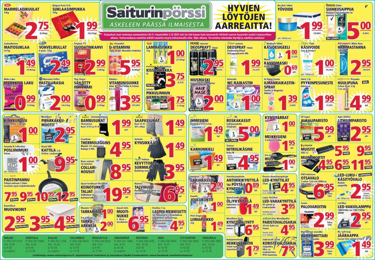 Saiturinpörssi tarjoukset - 26.11.2023 - 02.12.2023. Sivu 1