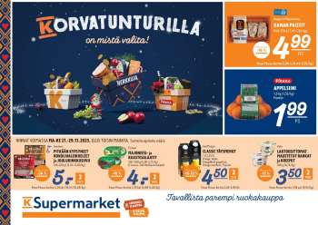 K-Supermarket tarjoukset  - 27.11.2023 - 29.11.2023.