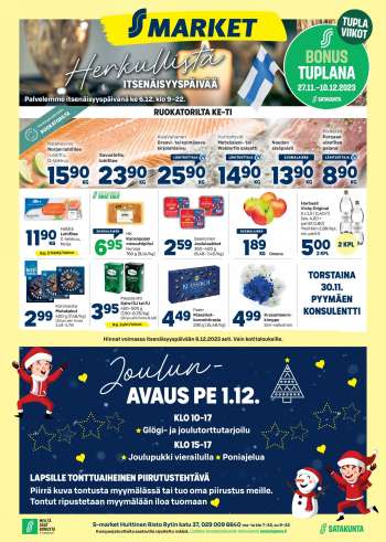 S-market tarjoukset  - 29.11.2023 - 06.12.2023.