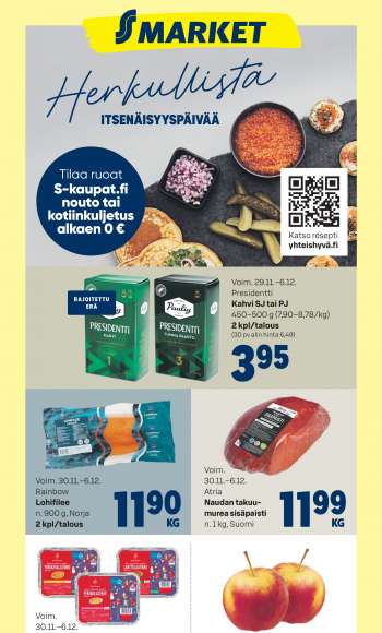 S-market tarjoukset  - 29.11.2023 - 06.12.2023.