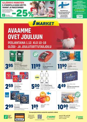 S-market tarjoukset  - 29.11.2023 - 06.12.2023.