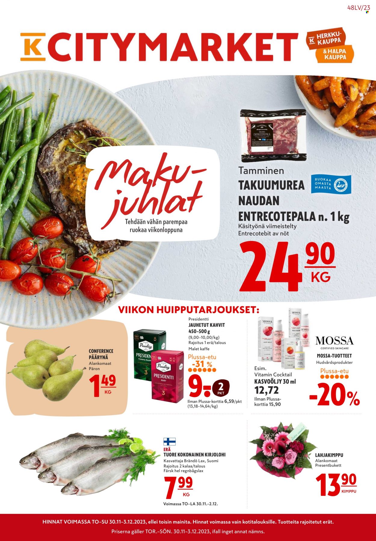 K-citymarket tarjoukset - 30.11.2023 - 03.12.2023. Sivu 1