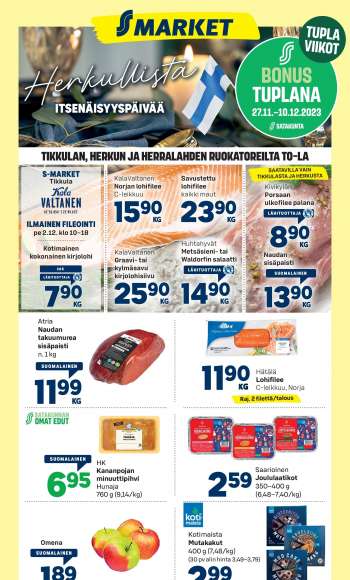 S-market tarjoukset  - 29.11.2023 - 06.12.2023.